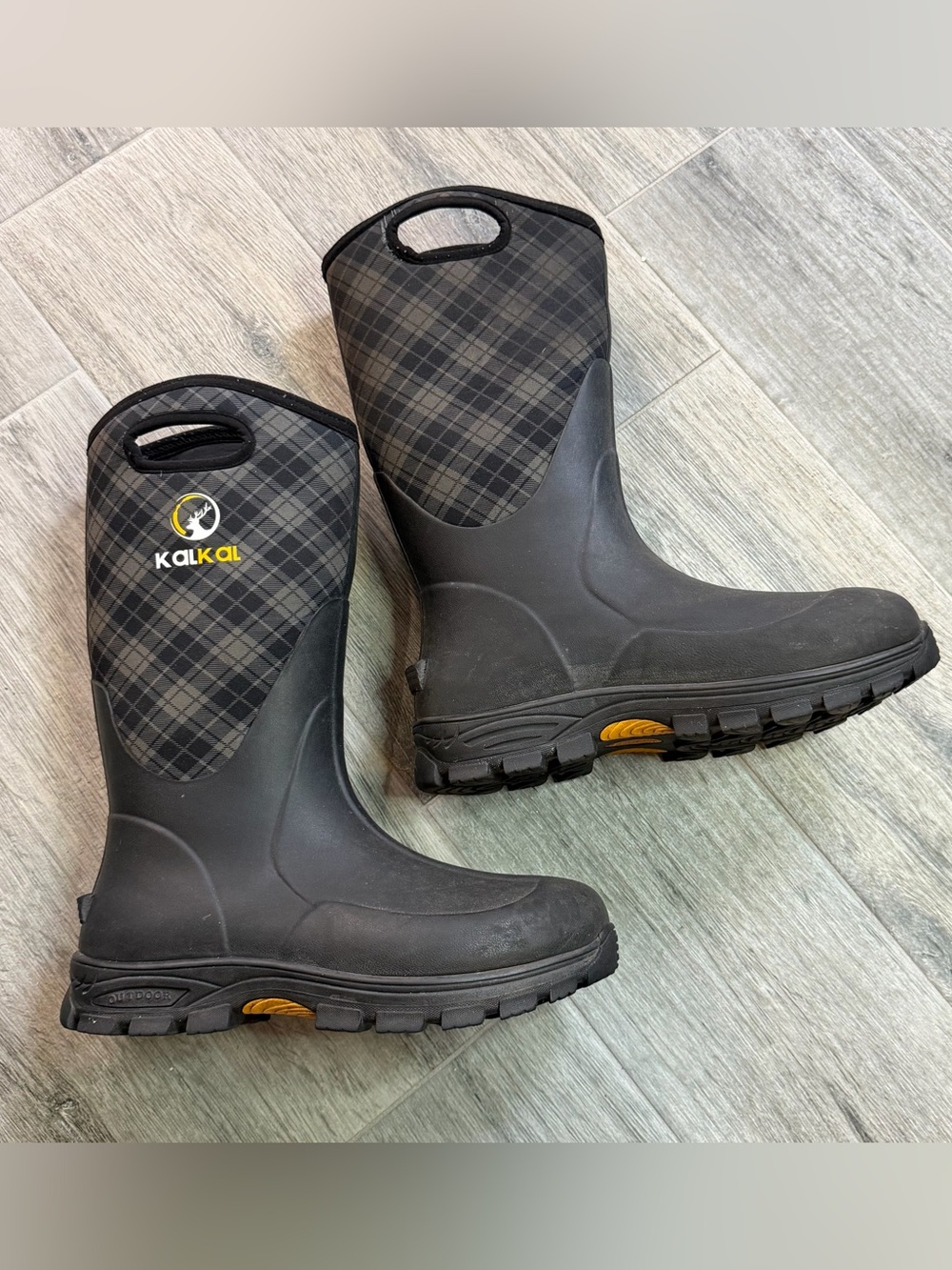 Kalkal Rain Mud Snow Boots With Neoprene Rubber Men's Size 10